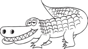 White Alligator Outline Clip Art at Clker.com - vector clip art online, royalty free & public domain