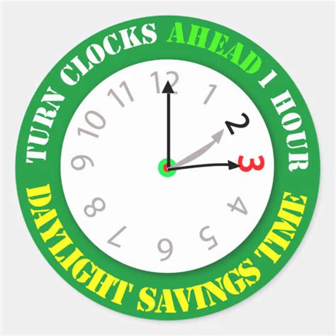 Daylight Savings Time Reminder Classic Round Sticker | Zazzle