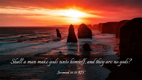 Jeremiah 16:20 KJV Desktop Wallpaper - Shall a man make gods unto ...