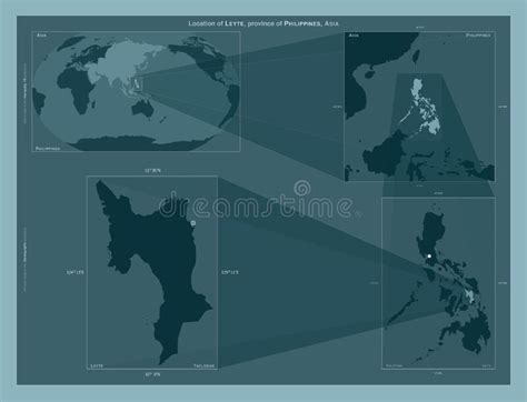 Leyte, Philippines. Described Location Diagram Stock Illustration - Illustration of border ...