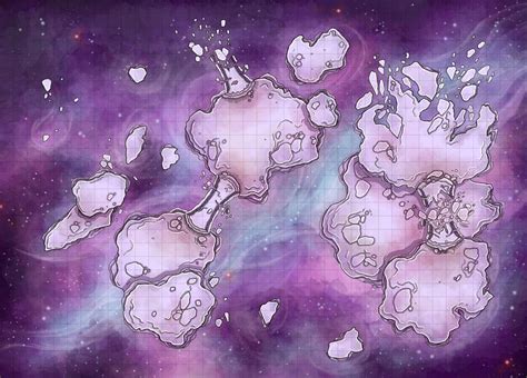 an image of a space map with stars and clouds in the background, as well as hearts