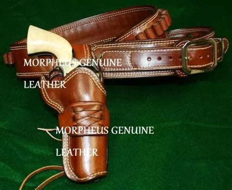 WESTERN COWBOY STYLE Genuine Cowhide Leather SINGLE HOLSTER PISTOL CASE ...