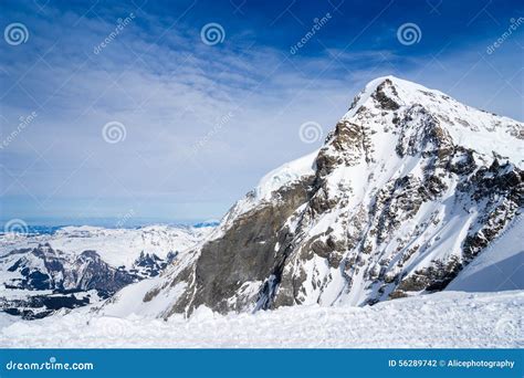 Swiss Mountain, Jungfrau, Switzerland, Ski Resort Stock Photo - Image of landmark, heritage ...