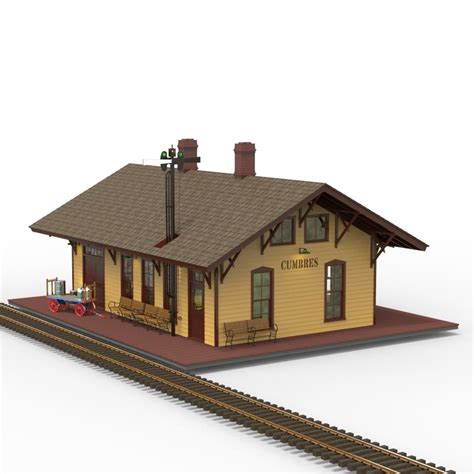 railroad station depot 3d model