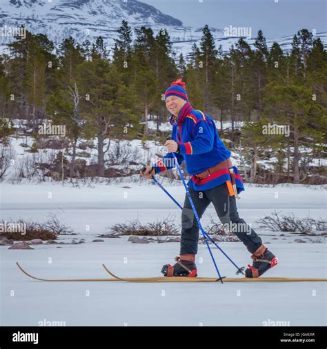 Cross country skiing, Lapland, Sweden Stock Photo - Alamy