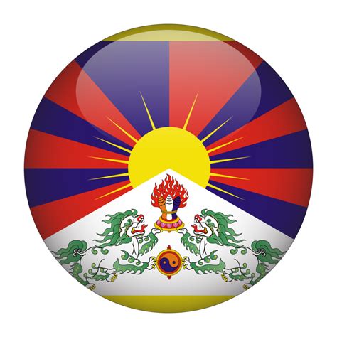 Tibet 3D Rounded Flag with Transparent Background 15272130 PNG