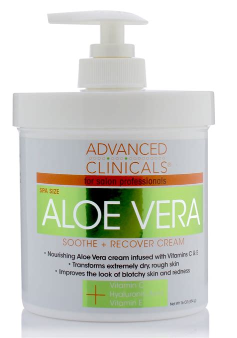 Advanced Clinicals Aloe Vera Cream. Soothing Body Cream for Dry Skin, Rough Skin, and Redness ...