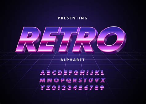 80s Retro Futurism Sci Fi Font Alphabet Vector Stock - vrogue.co