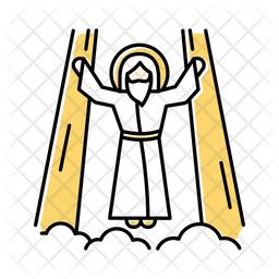 Ascension Of Jesus Christ Icon - Download in Colored Outline Style