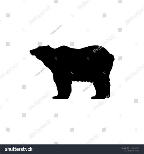 Black Silhouette Monochrome Shape Bear Side Stock Vector (Royalty Free ...