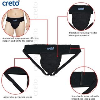 CRETO Scrotal Support, for varicocele and hydrocele lift to the scrotum,Men Support (Black ...