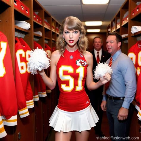 real photo from taylor swift in a kansas city chiefs cheerleader costume подсказок | Stable ...