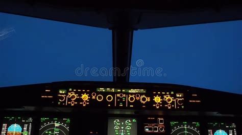 Airplane Cockpit with Flying Command on Control Panel Stock Video - Video of panel, airborne ...