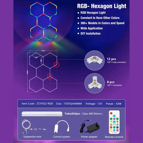 Hexglo 5 Piece RGB Hexagon Modular LED Lighting Kit – hexgloza