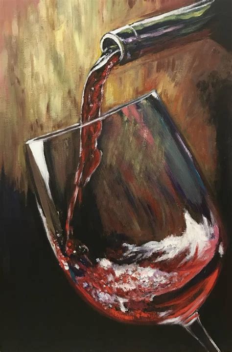 Glass of Wine Painting | Wine painting, Wine art, Canvas art painting