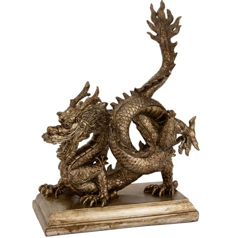 Oriental Furniture 11" Chinese Dragon Statue