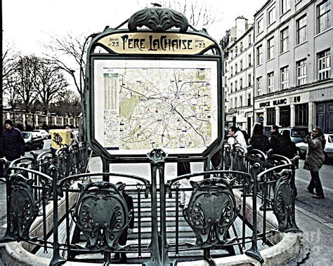 Paris Pere LaChaise Metro Station Map and Pere LaChaise Art Nouveau ...