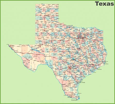 State Map Of Texas Showing Cities - Printable Maps