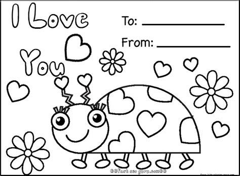 Happy valentines day cards printables for gilrs Free Kids Coloring Page