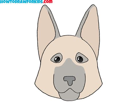 How to Draw a German Shepherd Face - Drawing Tutorial For Kids