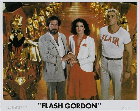 Melody Anderson, Sam J. Jones, Topol in "Flash Gordon" lobby card ...