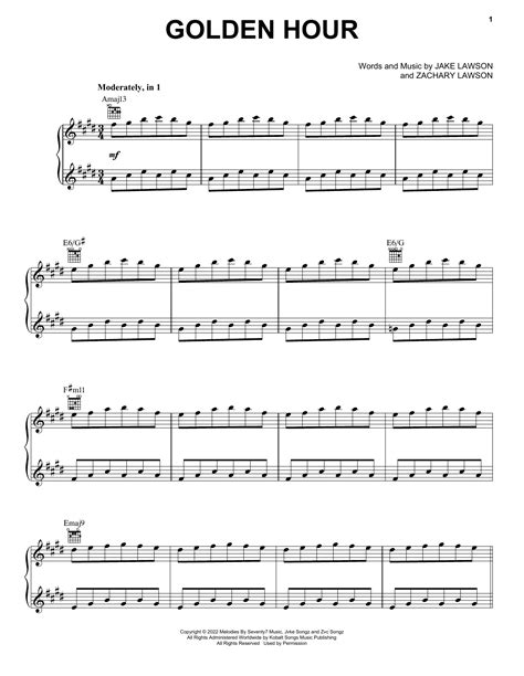 Jvke "Golden Hour" Sheet Music Notes | Download Printable PDF Score 1263302