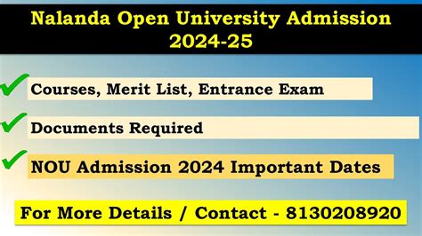 Nalanda Open University Admission 2024-25 | Courses, Merit List, Entrance Exam