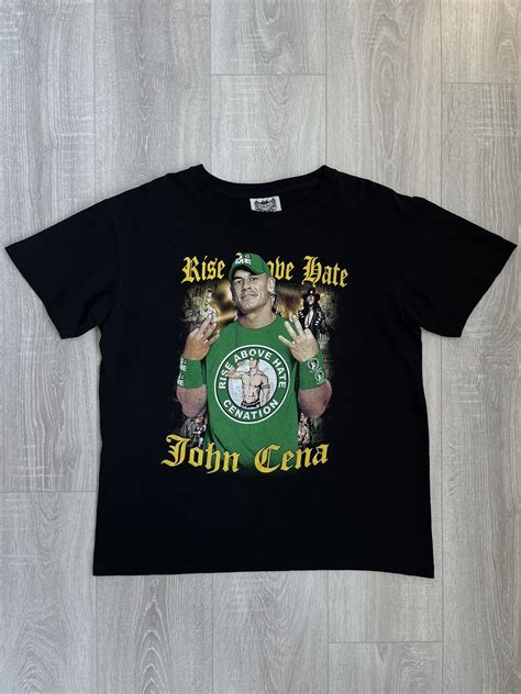 Wwf WWE John Cena T Shirt Big Print Logo Rise Above Hate | Grailed