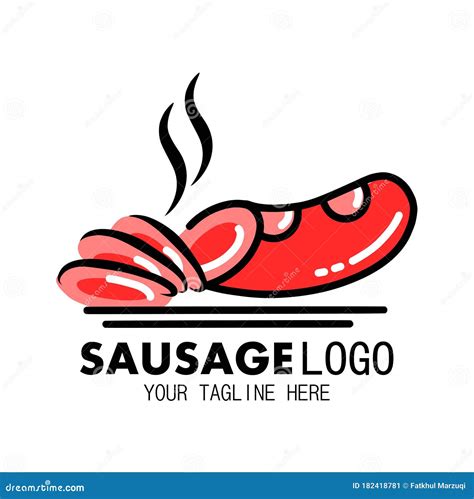 Sausage Logo Design Template Cartoon Vector | CartoonDealer.com #211661693