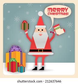 Merry Christmas Santa Claus Gifts Kids Stock Vector (Royalty Free) 761962231 | Shutterstock