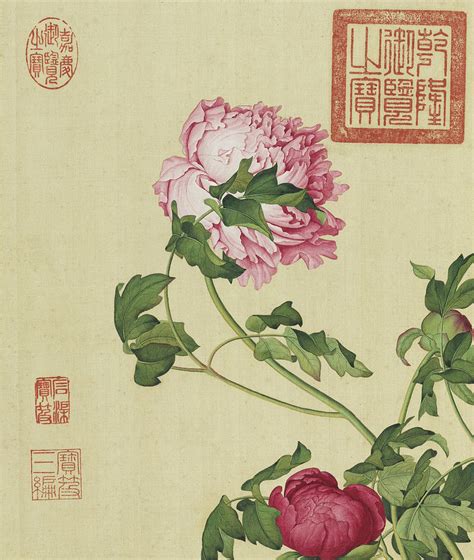 Tree peonies - Chinese flower paintings Painting by Giuseppe Castiglione - Fine Art America