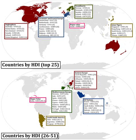 Countries by HDI #world #map #hdi | Mapa