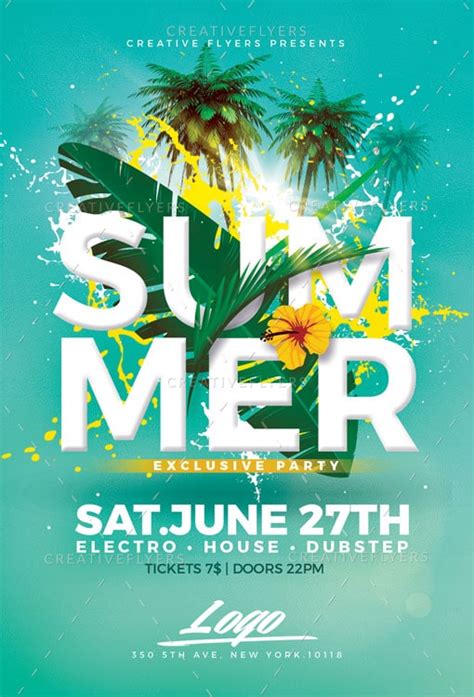 Summer Party Psd Flyer Templates - CreativeFlyers