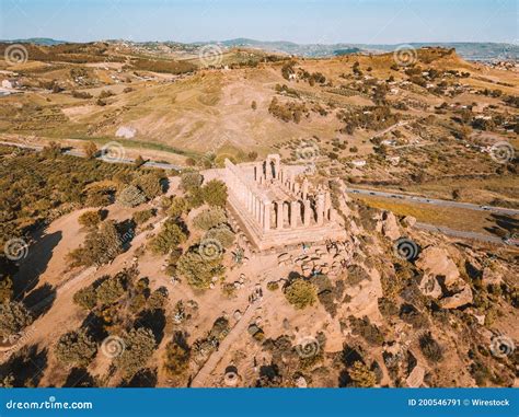 Aerial View of the Famous Temple of Concordia in the Valley of Temples ...