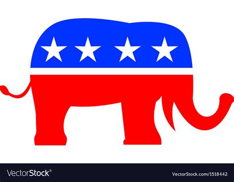 Republican elephant mascot usa flag Royalty Free Vector