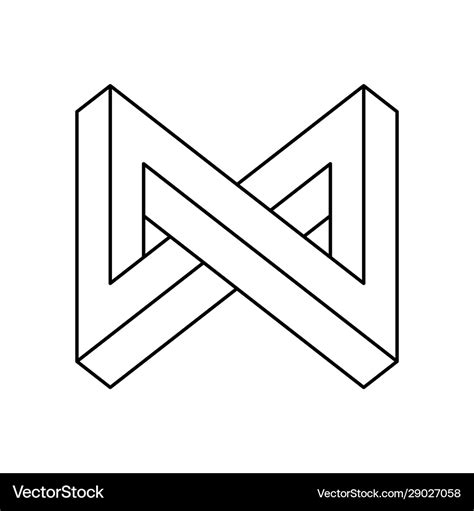 Impossible shape optical illusion geometric Vector Image