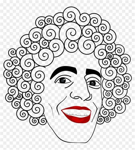This Free Icons Png Design Of Clown Val - Curly Hair Line Art, Transparent Png - 2400x2400 ...