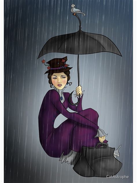 "Mary Poppins in the Rain" Art Print by CatAstrophe | Redbubble