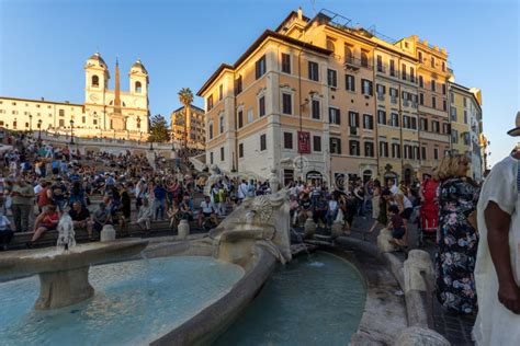 Sunset View of Spanish Steps and Piazza Di Spagna in City of Rome, Italy Editorial Photography ...