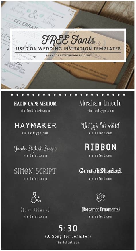 FREE Fonts to use on Rustic or Vintage Inspired Wedding Invitations | Free calligraphy fonts ...