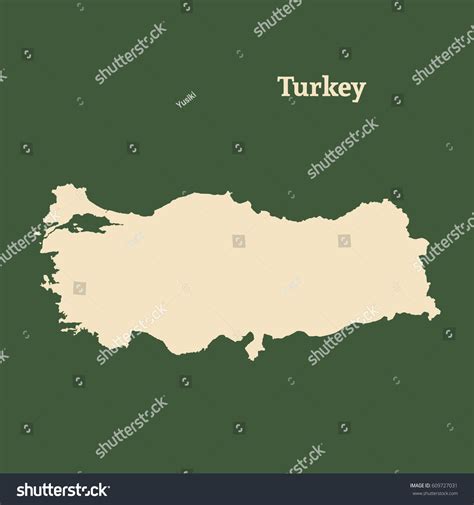 Outline Map Turkey Isolated Vector Illustration Stock Vector (Royalty ...