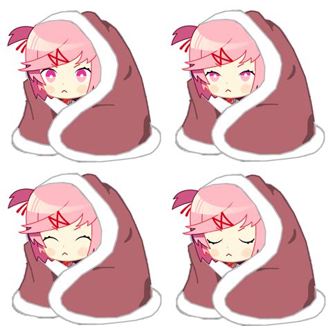 HD Sleeping Chibi Natsuki sprites.