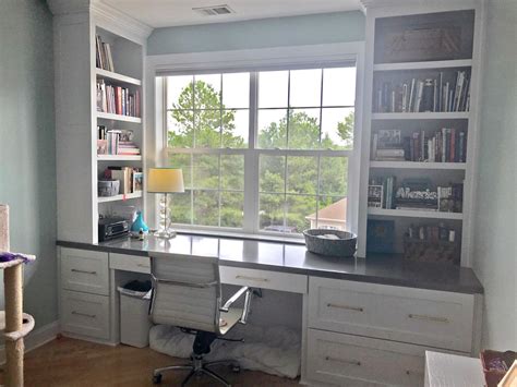 Custom Desk with Filing Drawer, Stain Countertop & Adjustable Shelves | Home office decor, Home ...