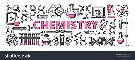 Chemistry Banner Outline Illustration Chemistry Vector Stock Vector (Royalty Free) 1198049536 ...