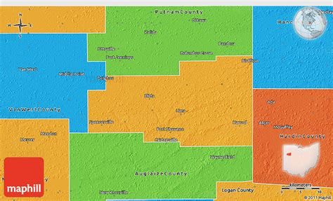 Political 3D Map of Allen County