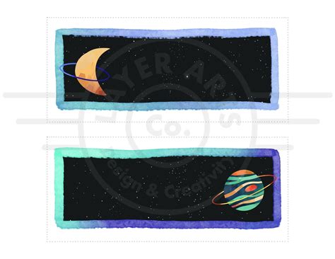 Classroom Name Tags Label Editable Space Planets Themed - Etsy