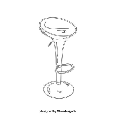 ABS Bar Stool black and white clipart vector free download