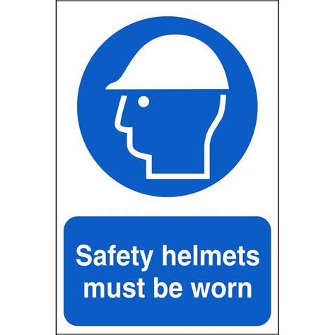 Safety Helmets Must Be Worn Mandatory Construction Safety Signs