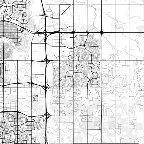 Nice bright vector map of Strathcona County, Alberta, Canada with fine ...