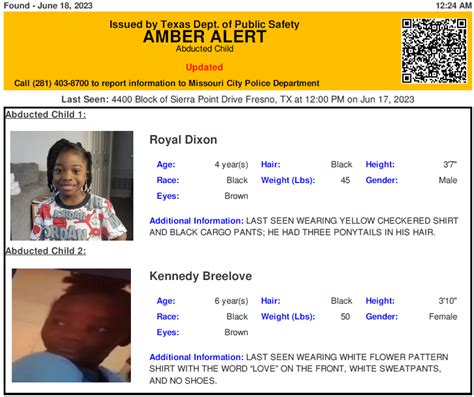 Texas Alerts on Twitter: "DISCONTINUED AMBER ALERT for Royal Dixon and ...